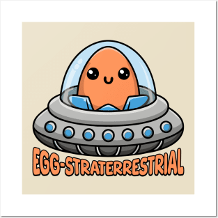 Eggstraterrestrial! Cute Alien Egg Cartoon Posters and Art